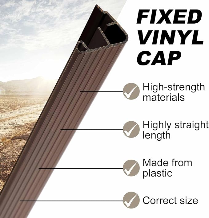 2 Pcs 36" L Fixed Vinyl Sill Threshold Cap 1-3/8 Inches High, Dark Brown | - Image 4