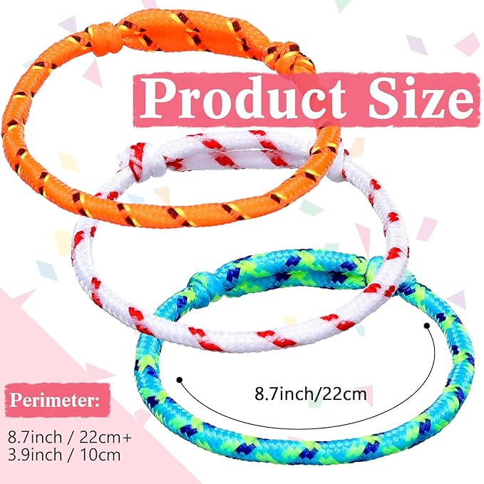 Remerry 168 Pcs Friendship Bracelets Adjustable Woven Rope Bracelets Bulk Valentine's Day Birthday Party Favors & Goodie Bag Stuffers, 8 Assorted Colors(Neon Colors)