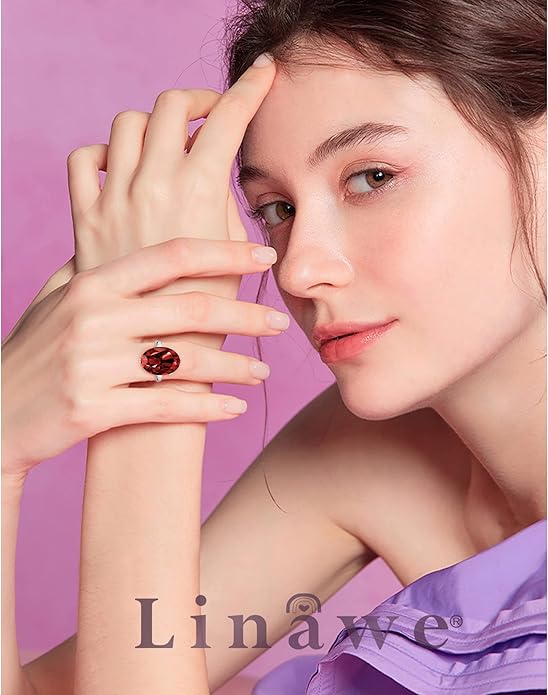 Linawe Cubic Zirconia Imitation Diamond Moissanite Rings for Women, 14K Gold/Rose Gold/Silver Adjustable Chunky Ring, Costume Rhinestone Jewelry for Wedding Engagement