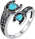 MONGAS Spoon Rings for Women Sterling Silver Horseshoe Witches Knot Filigree Open Adjustable Thumb Rings Horseshoe Witches Knot Filigree Jewelry Gifts for Women