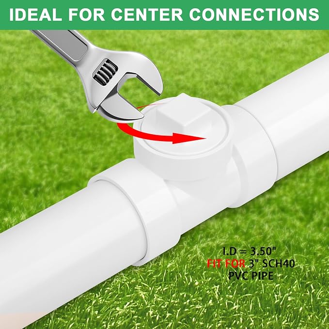3IN PVC DWV Cleanout Tee with Plug Pipe Fitting SCH40 3IN DWV PVC Sewer - Image 3