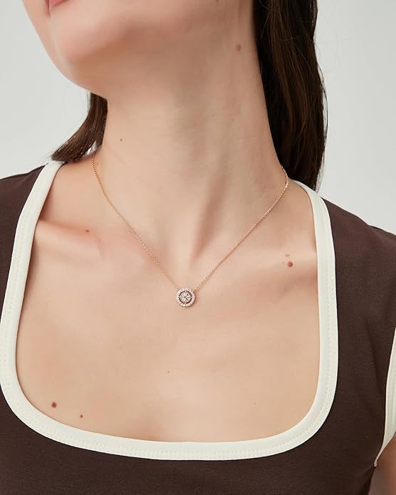 COBI Jewelry Set for Women, 18K Gold & Rhodium Plated CZ Necklace & Earrings, Clover Halo Infinity Solitaire Feather Designs, Dainty Crystal Pendant Sets, Trendy Fashion Gifts for Her
