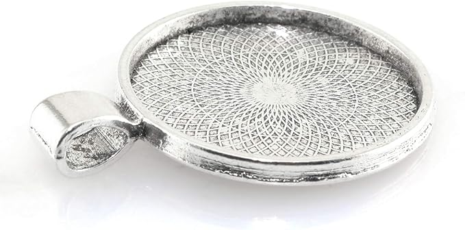 25pcs Round Bezel Pendant Trays Setting Cabochon Blank Base for DIY Crafting Photo Jewelry Findings Making Accessories 25mm