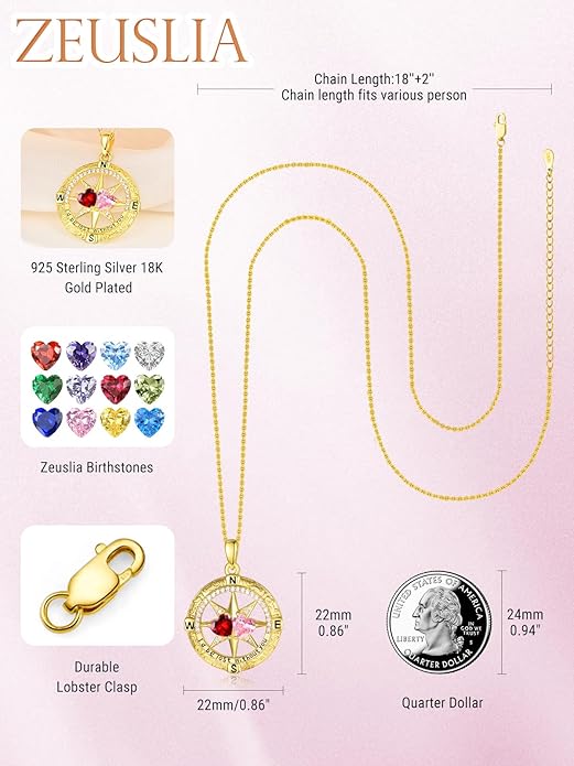 Valentine's Day Gifts for Wife 925 Sterling Silver Double Birthstone Pendant Necklaces I Love You for Always and Forever Necklace Anniversary Birthday Gifts for Wife Girlfriend Mom Her