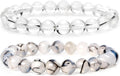 Bivei Natural Gemstone Semi Precious Healing Crystals Handmade Stretchy Round Beads Bracelet,Stocking Stuffers for Women Enhance Positive Energy