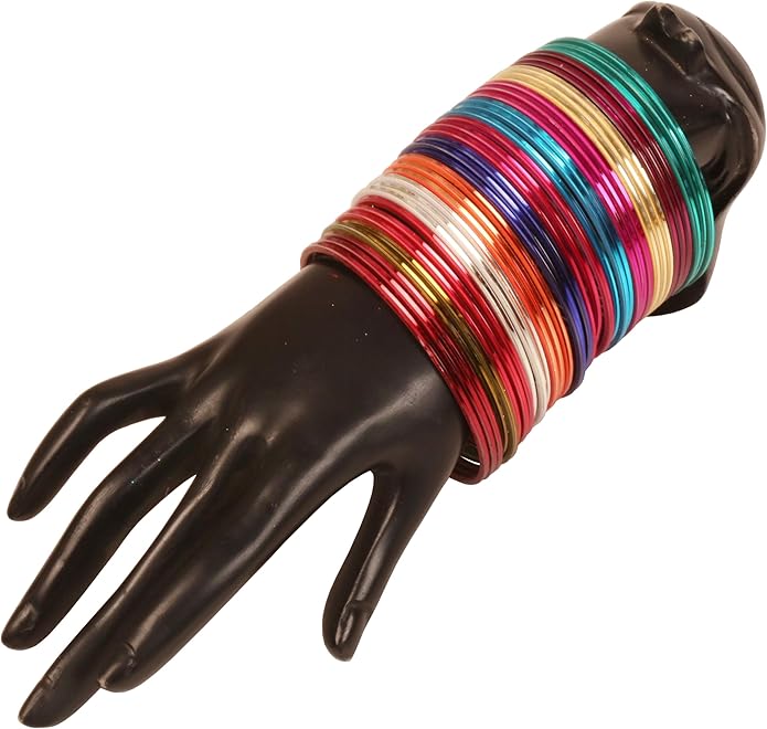 Touchstone indian bangles bracelets for women colorful churiyan set return gifts jewelry chudiya bulk pack bollywood metal bangle sets 12 textured vintage colors. Set of 144