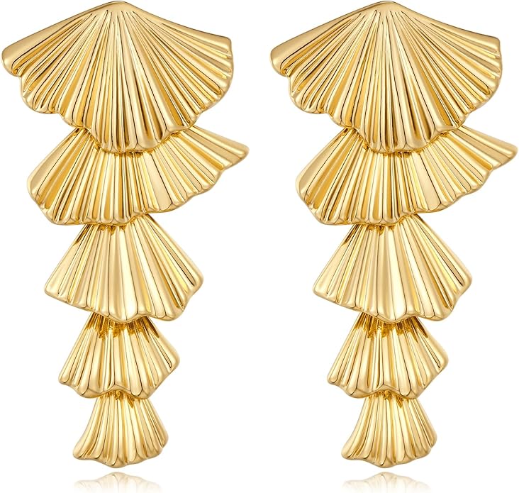 Gold/Silver Shell Dangle Earrings for Women Seashell Drop Dangle Earrings Ocean Beach Earrings Summer Jewelry