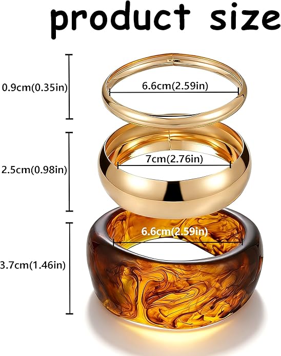 FAXHION Chunky Resin Acrylic Bangle Bracelets for Women, Colorful Wide Geometric Bangles Set, Statement Stackable Bracelet Jewelry Gift