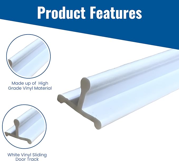 KC Hardware Vinyl Sliding Door Bottom Track, Sliding Door Track Replacement - Image 2