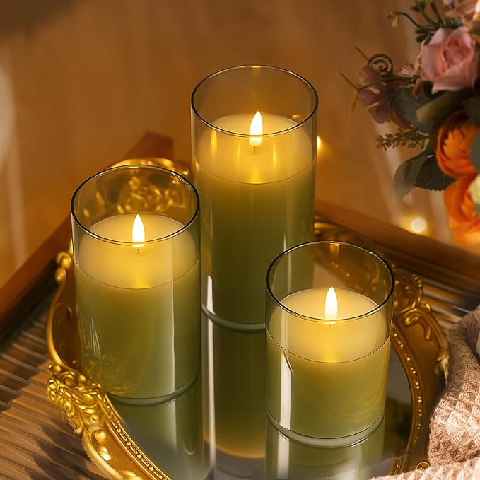 Tyawon Glass Battery Operated LED Flameless Candles - Image 5