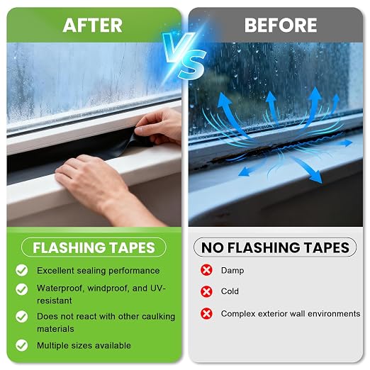 Bghdas 2 Pack Flashing Tape for Windows & Doors, 3.75" x 75' | Industrial - Image 3
