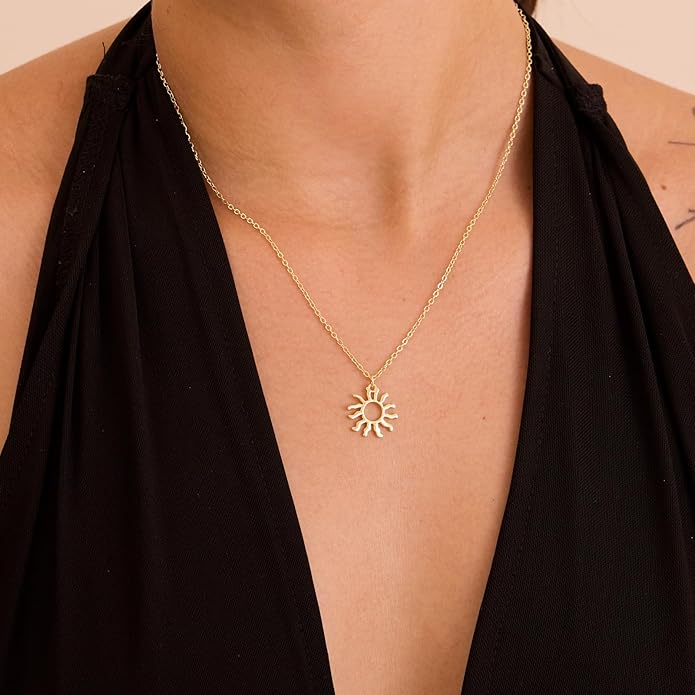 14K Gold Plated Dainty Pendant Butterfly Bead Boot Bee Baseball Flower Compass Airplane Heart Hummingbird Tree Necklace Simple Jewelry Gift for Women