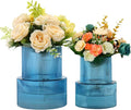 Ribbed Glass Vases for Bouquet, Modern Vase for Living Room, Coffe Table by YANWE