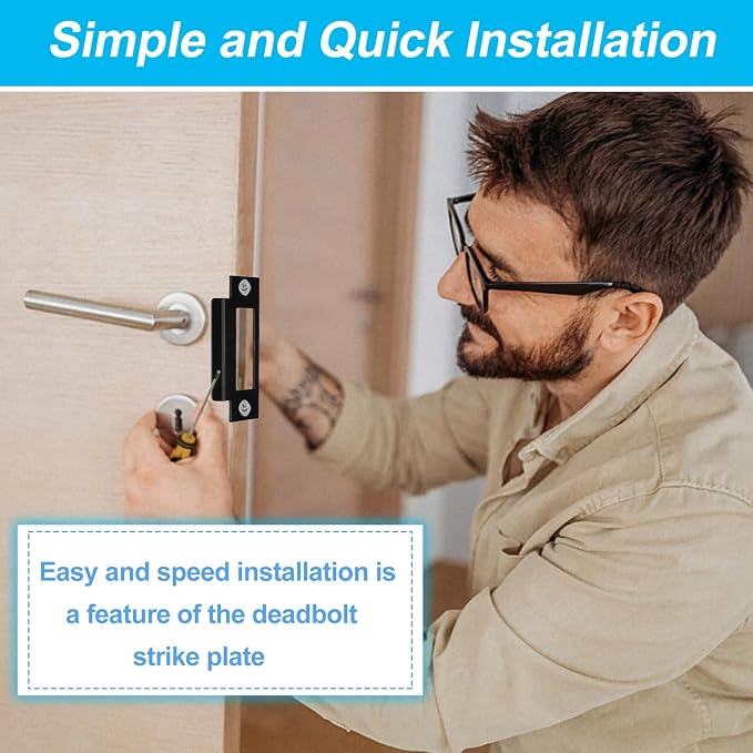 3Pcs 4-7/8" Universal Door Strike Plate Replacement Stainless Steel Plated Lock - Image 6