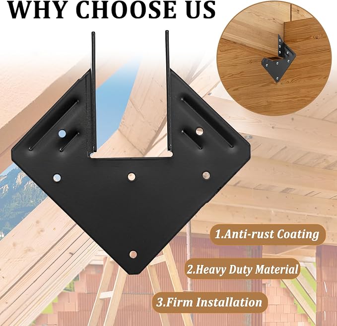 50 PCS Joist Hanger 2x6, 13-Gauge Heavy Duty Hurricane Ties-2.2mm Thickness | - Image 5