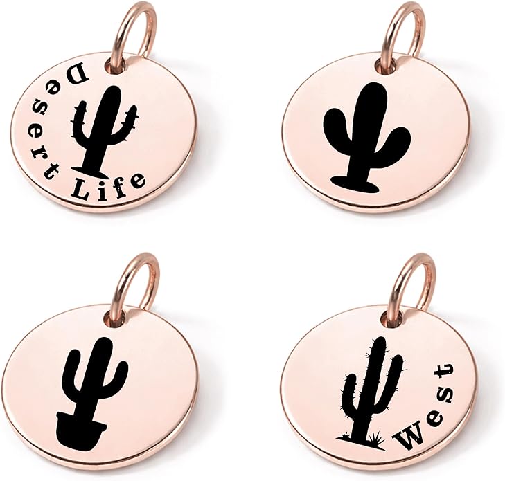 SM Design Western Charm Set of 4 – Stainless Steel Western Charms for Bracelets & Necklaces – Cowgirl, Ranch & Country Style Jewelry Charms – Western Gift for Women & Moms