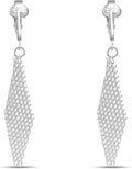 Silver Clip On Earrings For Women, They Look Pierced, Don't Pinch & Won't Fall Off, Hypoallergenic & Lightweight
