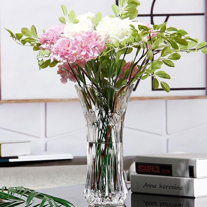 Dicunoy Set of 2 Glass Flower Vase, 9.5" Large Flower Vases - Image 8