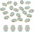 MECCANIXITY 20 Pcs Hand Evil Eye Beads Colorful Alloy Enamel Loose Spacer Charm Beads for DIY Bracelet Earrings Necklace Crafts Jewelry Making, Sky Blue