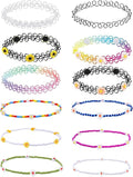 BodyJ4You 12PC Tattoo Choker Necklace for Women - 90s Choker Necklaces Y2K Fashion Trendy Vintage - Emo Black Choker Rainbow Pink White Purple Neon Green Blue Daisy Flower