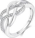 YL Celtic Knot Rings 925 Sterling Silver Twisted Knot Ring Birthstone Infinity Statement Jewelry for Women-size5