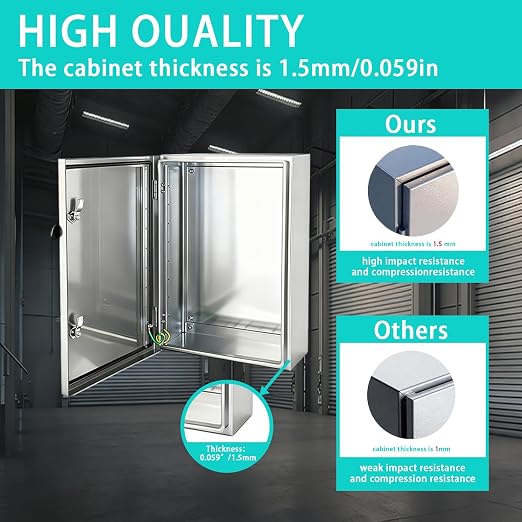 Yongchen Electrical Enclosure 24x24x12 Inch 304 Stainless Steel Enclosure IP66 - Image 2