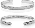 Carviell Engraved Cuff Bracelets for Women – Inspirational, Friendship, Love, Mom, Daughter, Sister, Christian, Graduation, Memorial & Wedding Gifts – 80+ Phrases – Stainless Steel, Gift-Ready