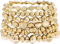 GOOJIDS Surfer Heishi Clay Bead Bracelets for Women Bohemian Stackable Gold Plated Beaded Stretch Bracelets Elastic Layering Friendship Bracelets Set Boho Jewelry