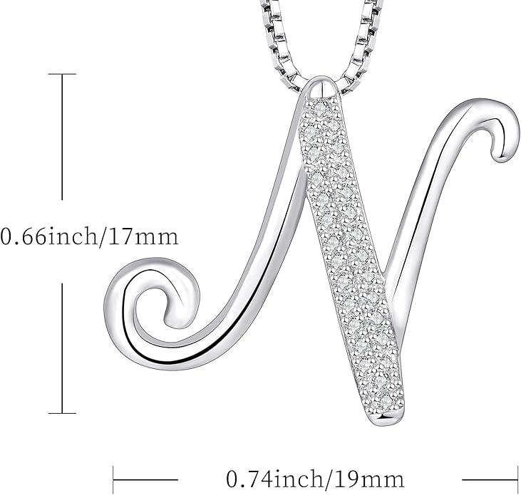 STARCHENIE Initial Necklace for Women 925 Sterling Silver Letter A-Z Pendant 26 Alphabet Jewelry