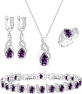 GZWHD Jewelry Set for Women CZ Earrings Necklace Ring Bracelet Set Prom Party Wedding Jewelry Gift for Mother Friend Wife