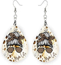 Teardrop Wood Earrings Light Weight Printed Image Dangle Jewelry, Fun and Funky