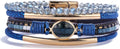 FANCY SHINY Leather Wrap Bracelets Crystal Beads Bracelet Boho Cuff Stone Charm Bracelets with Clasp Costume Jewelry for Women