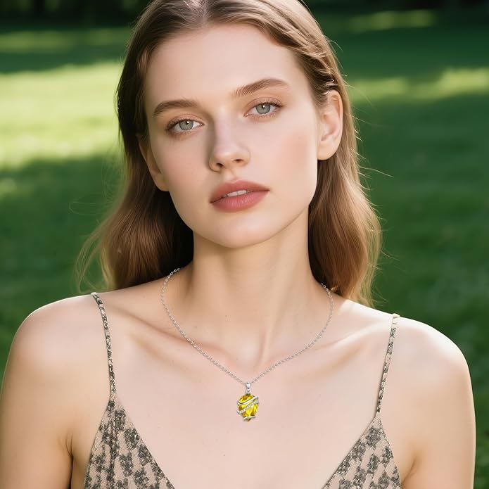 Birthstone Necklace for Women Sterling Silver Teardrop Pendant Necklace Birthday Jewelry Gift for Women