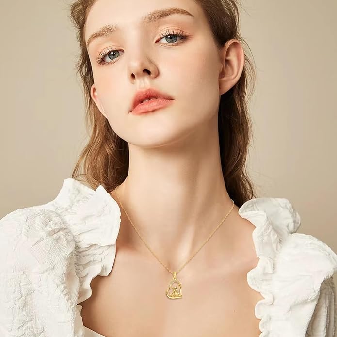 KECHO 14K Gold Animal Pendant Necklace - Dainty Zodiac & Pet Inspired Charm Necklace for Women - 16+1+1"
