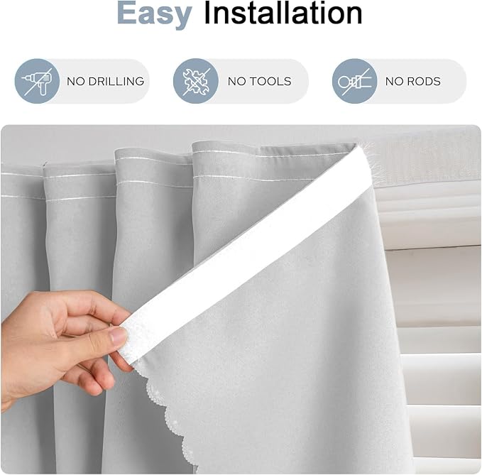 Self Adhesive Curtains, No Drilling Curtains, Easy Installation - Image 7