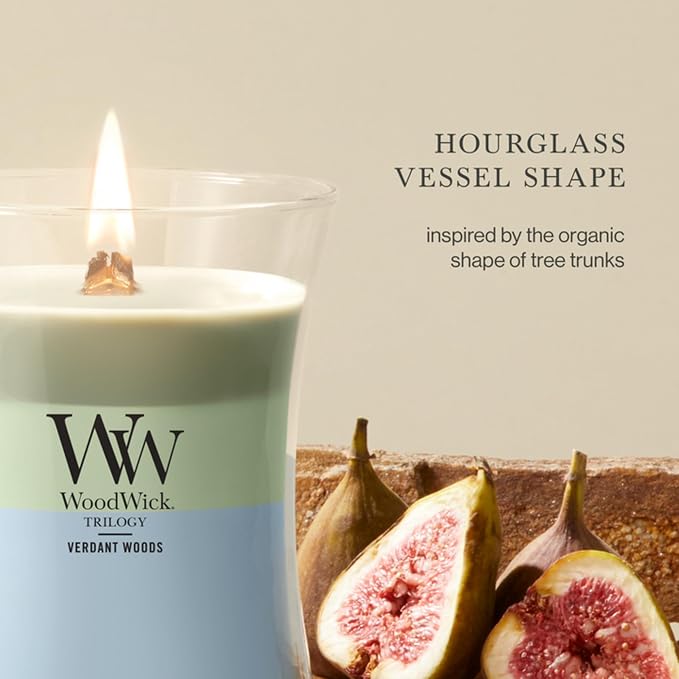 Woodwick Verdant Woods Medium Hourglass Trilogy Candle - Image 4