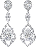 SELOVO Wedding Teardrop Dangle Earrings Silver Tone Vintage Chandelier Earrings Zircon
