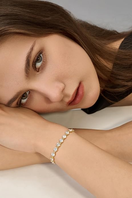 14K Gold Filled Tennis Bracelet for Women-3mm,4mm 5mm CZ Stone Classic Gold Bracelet for Women, Valentines, Mothers, Christmas Jewelry Gift for Women
