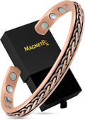 MagnetRX® Copper Magnetic Bracelets – Effective Pure Copper Bracelet for Men and Women – Copper Cuff Adjustable Magnetic Bracelet Bangles (Woven Inlay)