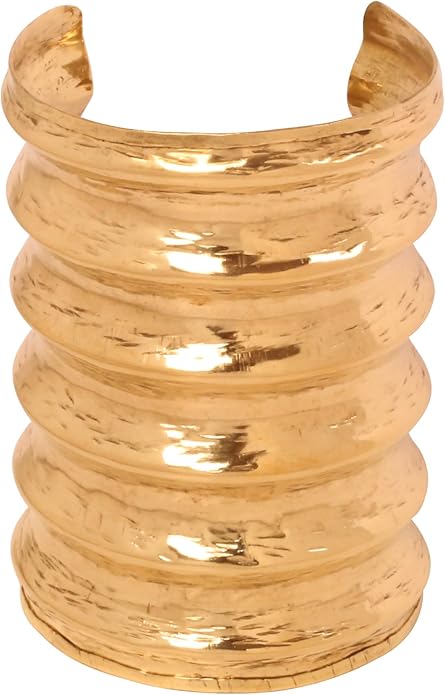 Touchstone Indian Bollywood Handcrafted Slip In Easy To Wear Stylish Wrist Enhancer Designer Broad Jewelry Cuff Bracelet For Women and Men.