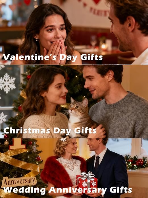 Valentine's Day Gifts for Wife 925 Sterling Silver Double Birthstone Pendant Necklaces I Love You for Always and Forever Necklace Anniversary Birthday Gifts for Wife Girlfriend Mom Her