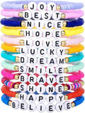 Friendship Bracelets Boho Stackable Bracelets for Women Surfer Heishi Clay Bead Bracelets Stretch Preppy Bracelets Colorful Boho Bracelets for Women