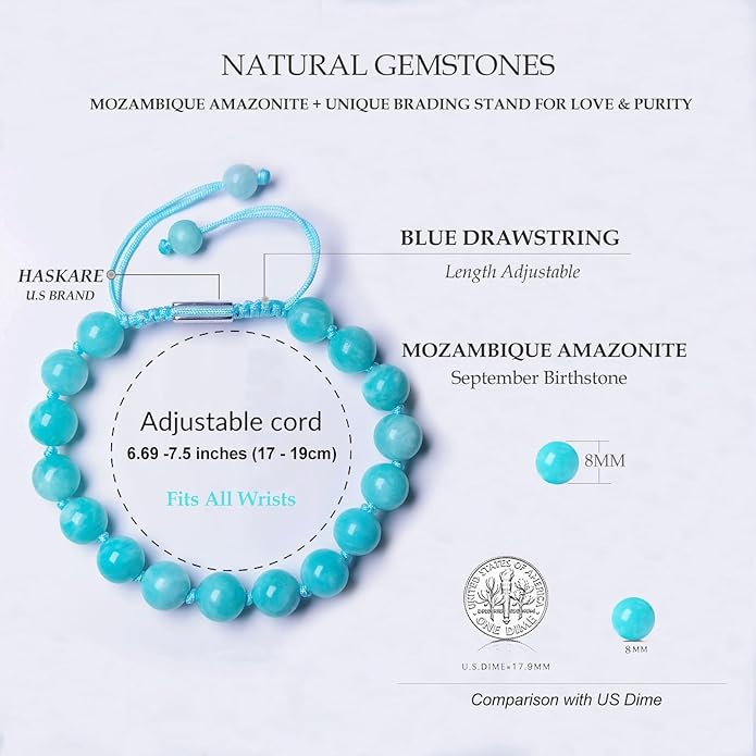 HASKARE Real Crystal Bracelet Women Valentine Day Gift for Her, Real Malachite Handmade Bracelets Gift for Mom from Daughter, Premium Gemstone Protection Gift for Women Healing Anxiety Relief