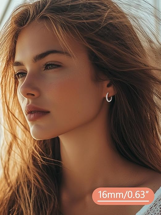 FaithHeart Sterling Silver Hoop Earrings for Women, Hypoallergenic Huggie Hoop Earrings Lightweight Small Cartilage Earrings Hoop Earring Dainty Everyday Earrings 6/8/10/12/14/15/16/18/20mm