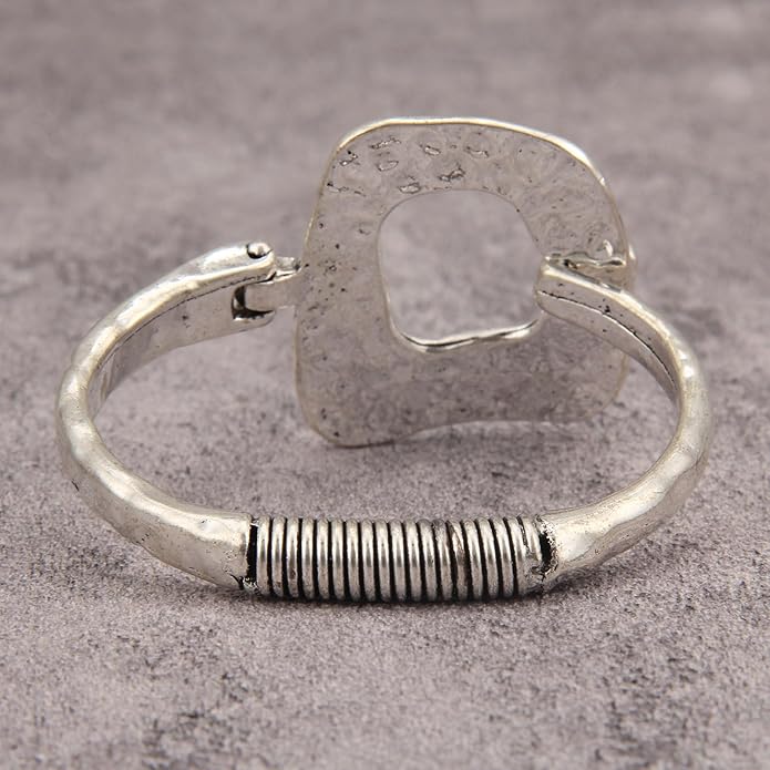 Gold Cuff Bracelet for Women Silver Beaded Bracelets Open Bangle Stackable Stretch Bead Bracelet Boho Jewelry Gifts for Wife Couple