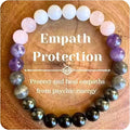 Valentines Days Gift Empath Protection Beaded Crystal Bracelet – Natural Stone Jewelry with Onyx, Amethyst, Labradorite, Rose Quartz & White Jade Easter Basket Christmas Baptism Birthday Healing Gifts