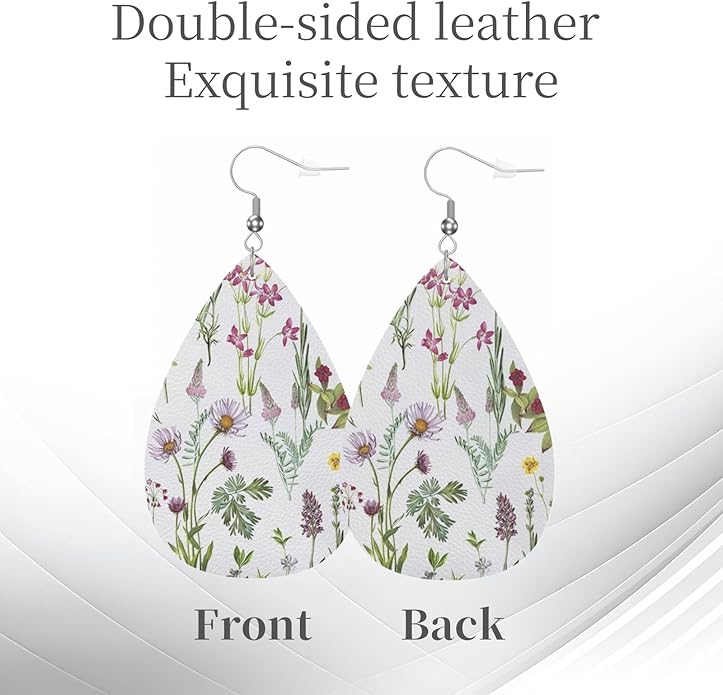 Teardrop Style Leather Earrings Outer Layer Silver Plating Hypoallergenic, Fashion Accessories Suitble Casual Outfits Parties Daily Wear for Sister Mom Wife Friends