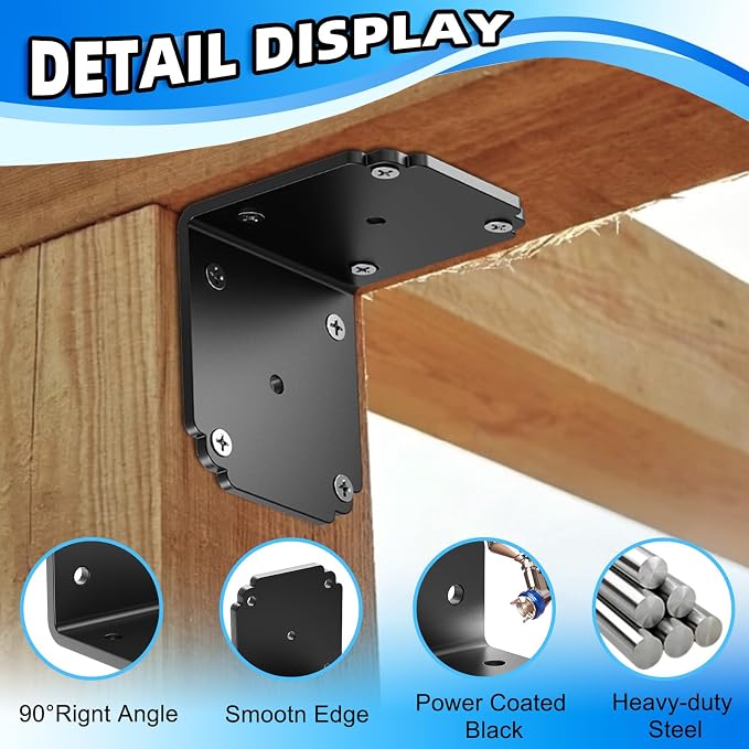 6"x6"x5.5" Heavy Duty L Bracket, 90 Degree Pergola Bracket - Image 4