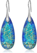 Natural Stone Earrings Waterdrop Stone Dangle Earrings for Women