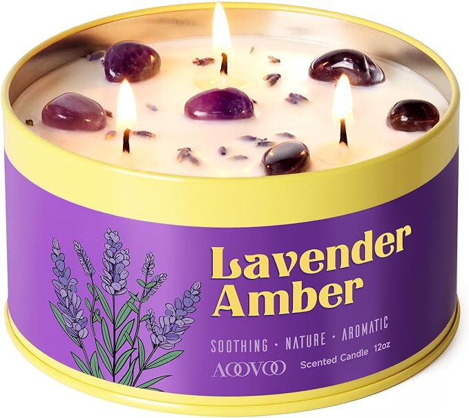 AOOVOO Lavender Candle for Relax - 12oz Large Scented Candle by AOOVOO